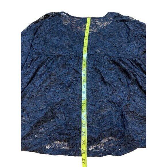 Torrid Babydoll Black Lace Long Sleeve Stretch‎ Top Womens Size 2 - Picture 8 of 8